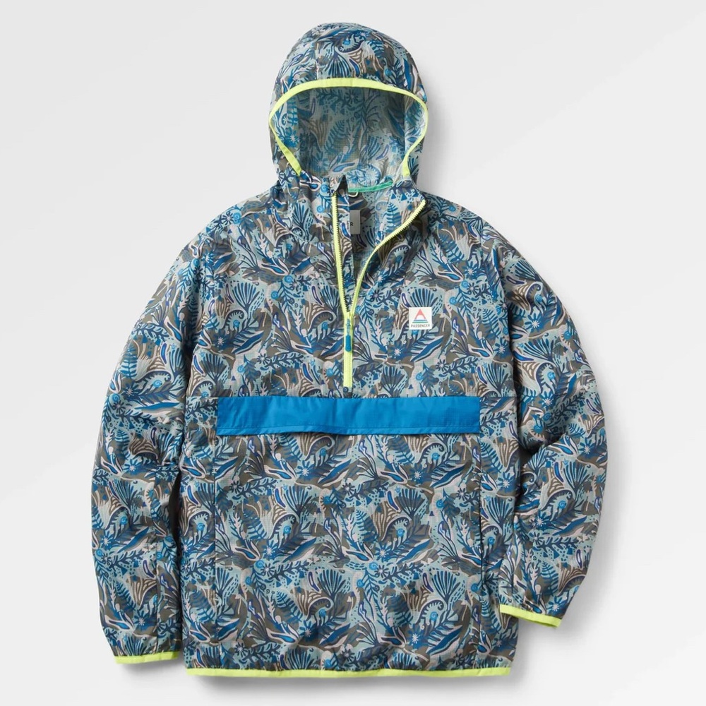 Passenger Viento Recycled Windshell Anorak Abstract Seaweed Pistachio Large